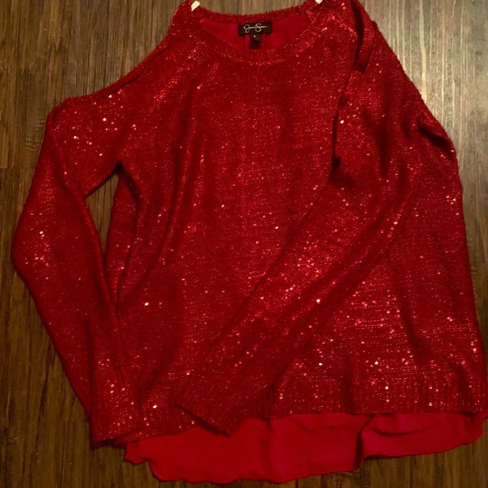 Jessi Simpson Red long sleeve sweater
